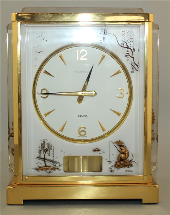 A Jaeger Le Coultre Marina pattern Atmos clock, 9in.